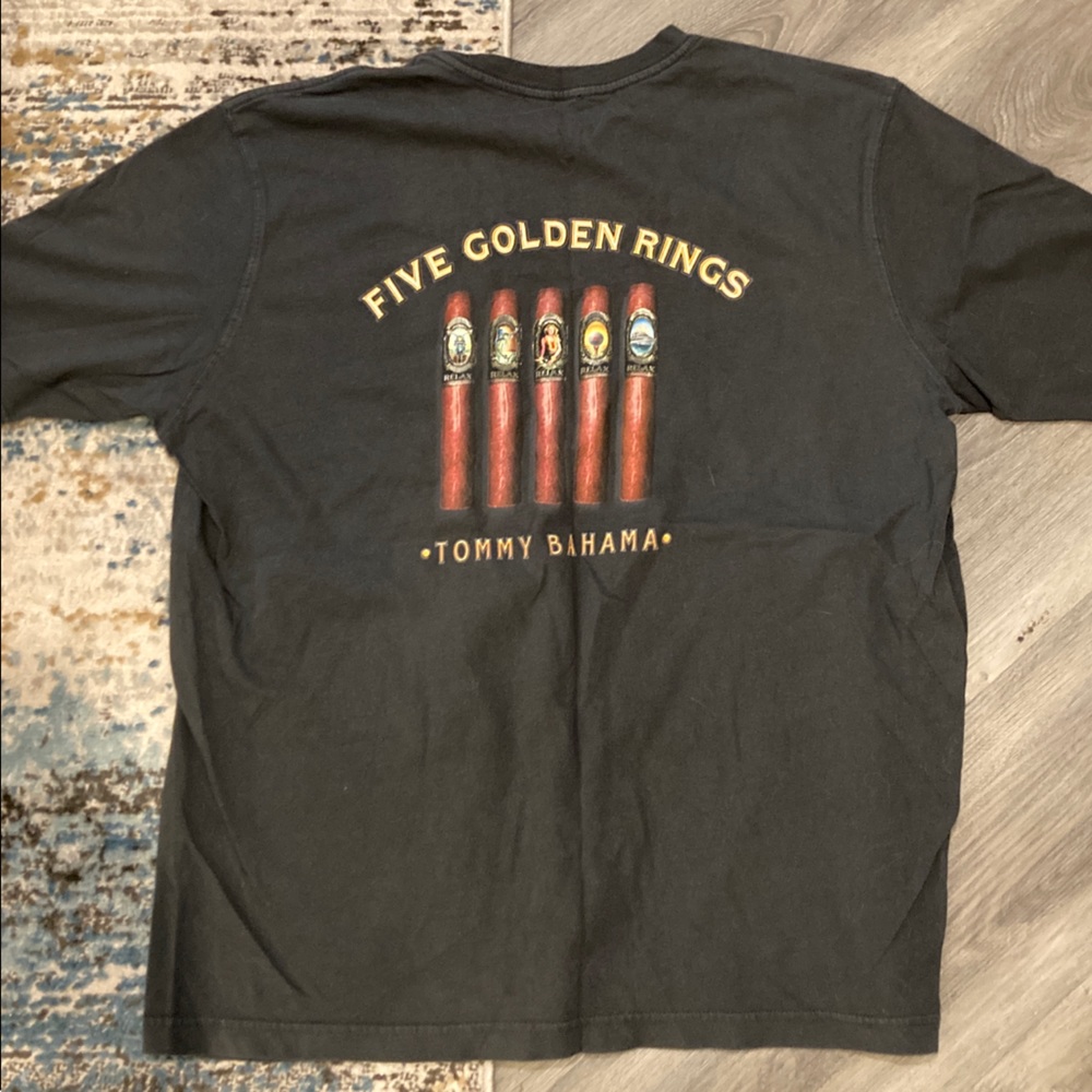 TOMMY BAHAMA “FIVE GOLDEN RINGS” CIGAR T-SHIRT